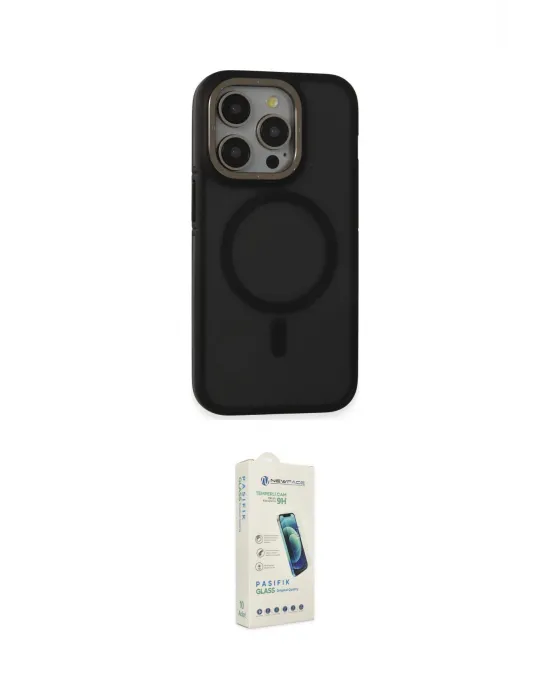 ieg™ iPhone 14 Pro Max Kılıf Ahenk Form Serisi - Şeffaf Pasifik Cam Ekran Koruyucu