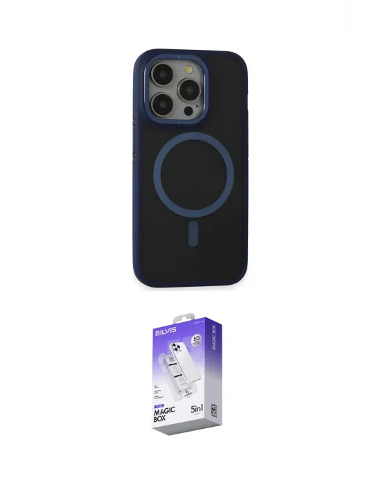 ieg™ iPhone 14 Pro Max Kılıf Ahenk Form Serisi - Siyah Bilvis 5in1 3D Magic Cam Ekran Koruyucu