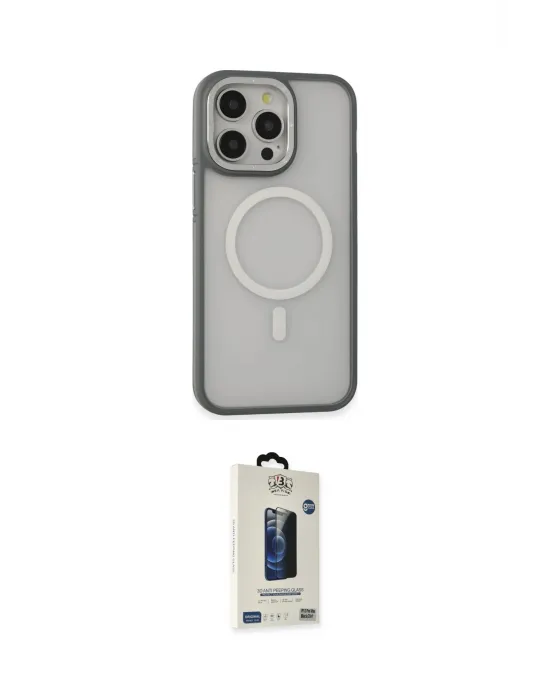ieg™ iPhone 14 Pro Max Kılıf Ahenk Form Serisi - Siyah Bilvis Hayalet Cam Ekran Koruyucu