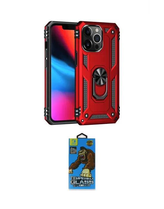 ieg™ iPhone 14 Pro Max Kılıf Ahenk Klasik Koleksiyonu - Siyah 18D Cam Ekran Koruyucu