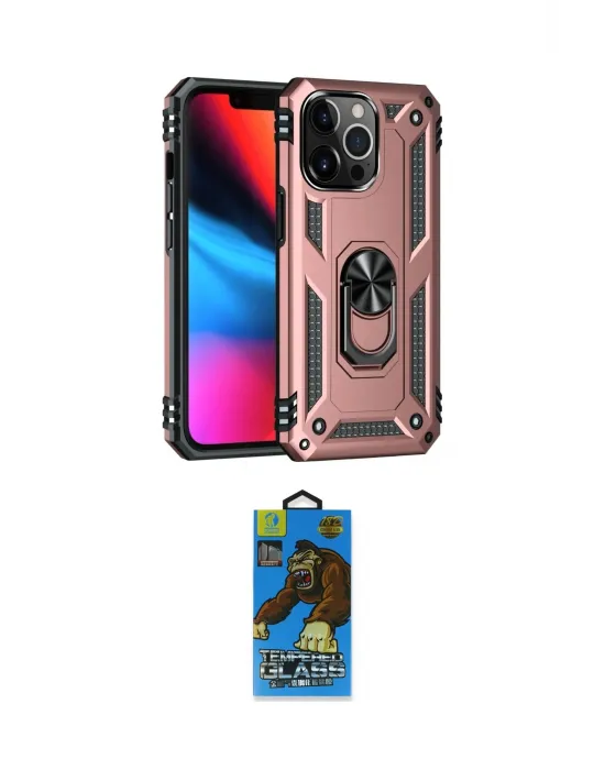 ieg™ iPhone 14 Pro Max Kılıf Ahenk Klasik Koleksiyonu - Siyah 18D Cam Ekran Koruyucu
