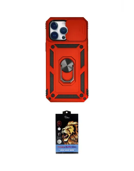 ieg™ iPhone 14 Pro Max Kılıf Ahenk Klasik - Siyah Buffer Hayalet Cam Ekran Koruyucu