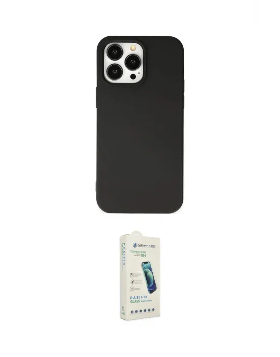 ieg™ iPhone 14 Pro Max Kılıf Ahenk Serisi - Şeffaf Pasifik Cam Ekran Koruyucu