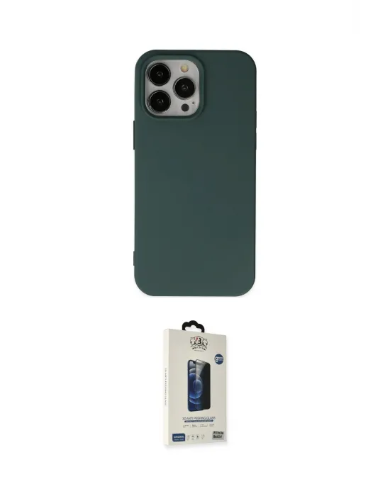 ieg™ iPhone 14 Pro Max Kılıf Ahenk Serisi - Siyah Bilvis Hayalet Cam Ekran Koruyucu