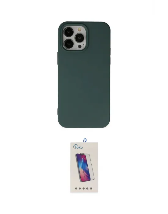 ieg™ iPhone 14 Pro Max Kılıf Ahenk Serisi - Siyah Joko 5D Cam