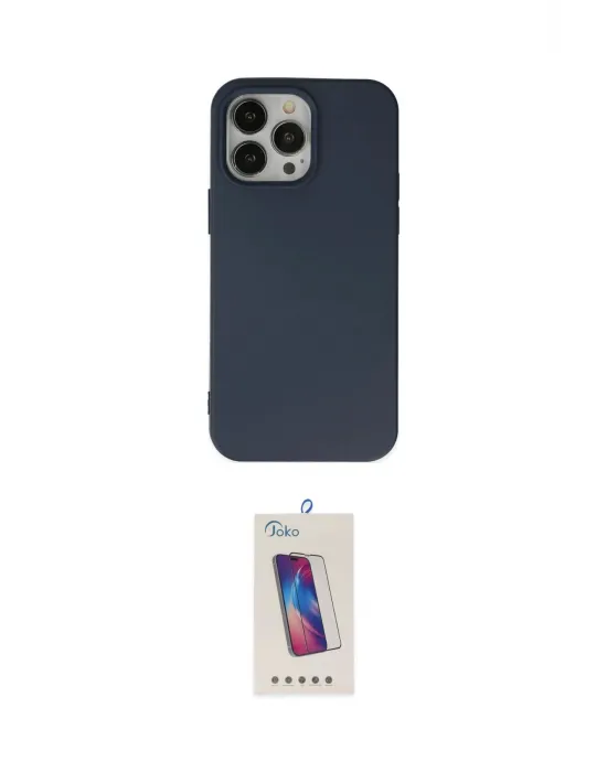 ieg™ iPhone 14 Pro Max Kılıf Ahenk Serisi - Siyah Joko 5D Cam