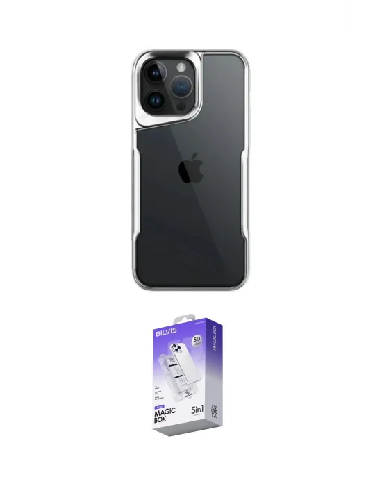 ieg™ iPhone 14 Pro Max Kılıf Akış Çizgi Koleksiyonu - Siyah Bilvis 5in1 3D Magic Cam Ekran Koruyucu