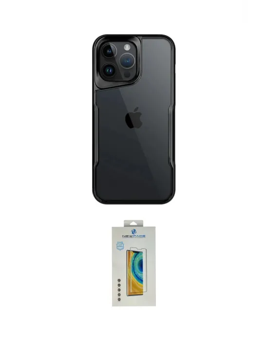 ieg™ iPhone 14 Pro Max Kılıf Akış Çizgi Koleksiyonu - Siyah Polymer Nano Ekran Koruyucu