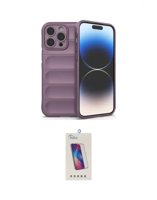ieg™ iPhone 14 Pro Max Kılıf Atlas Koleksiyonu - Siyah Joko 5D Cam