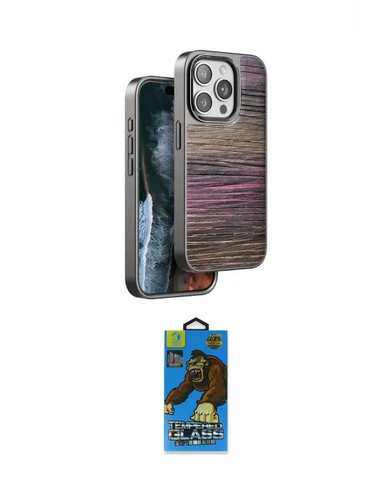 ieg™ iPhone 14 Pro Max Kılıf Atlas Minimal Özel Seri - Siyah 18D Cam Ekran Koruyucu