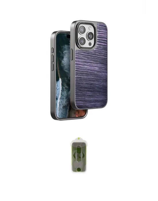 ieg™ iPhone 14 Pro Max Kılıf Atlas Minimal Özel Seri - Siyah Joko Magic 5D Hayalet Cam