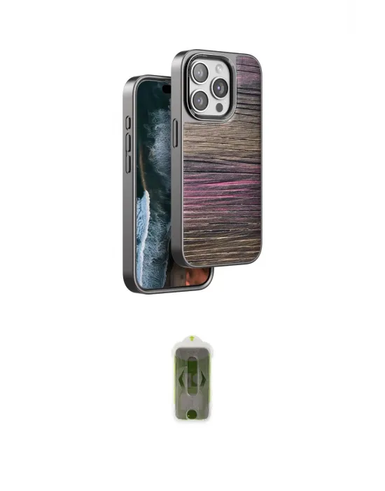 ieg™ iPhone 14 Pro Max Kılıf Atlas Minimal Özel Seri - Siyah Joko Magic 5D Hayalet Cam