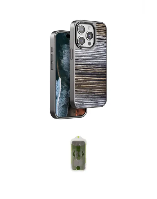 ieg™ iPhone 14 Pro Max Kılıf Atlas Minimal Özel Seri - Siyah Joko Magic 5D Hayalet Cam