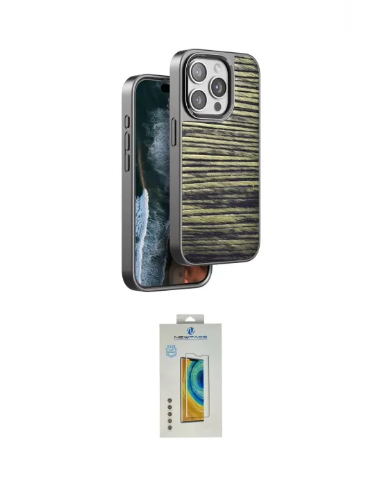 ieg™ iPhone 14 Pro Max Kılıf Atlas Minimal Özel Seri - Siyah Polymer Nano Ekran Koruyucu