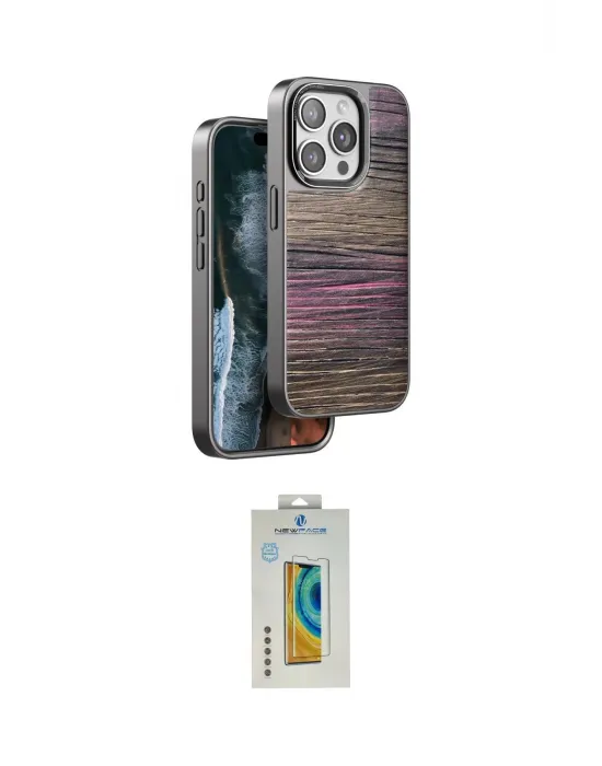 ieg™ iPhone 14 Pro Max Kılıf Atlas Minimal Özel Seri - Siyah Polymer Nano Ekran Koruyucu
