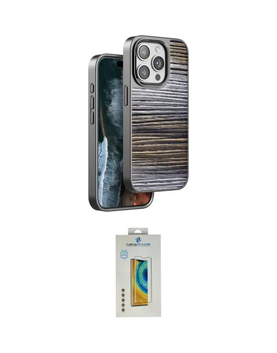 ieg™ iPhone 14 Pro Max Kılıf Atlas Minimal Özel Seri - Siyah Polymer Nano Ekran Koruyucu