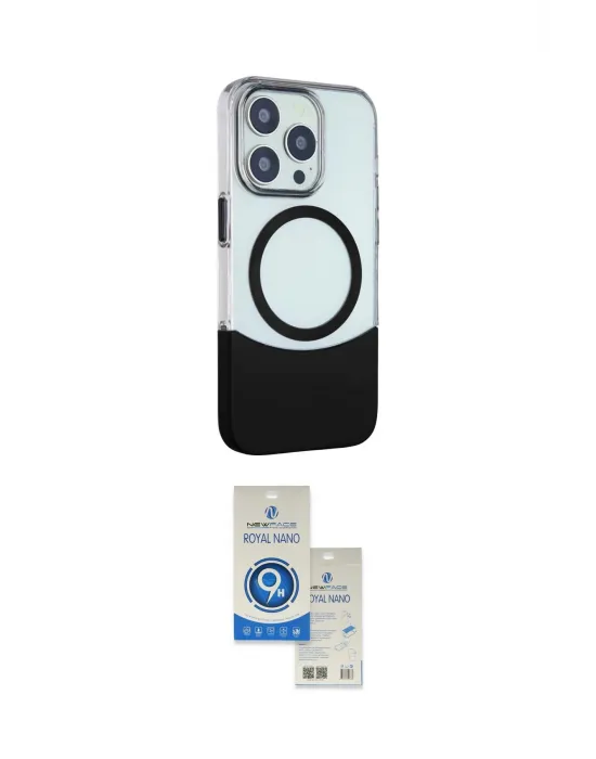 ieg™ iPhone 14 Pro Max Kılıf Çekirdek Asil Özel Seri - Şeffaf Royal Nano Ekran Koruyucu