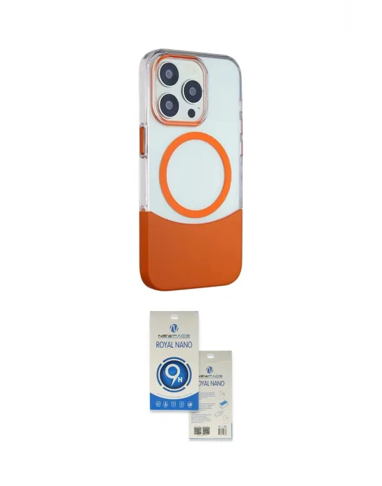 ieg™ iPhone 14 Pro Max Kılıf Çekirdek Asil Özel Seri - Şeffaf Royal Nano Ekran Koruyucu
