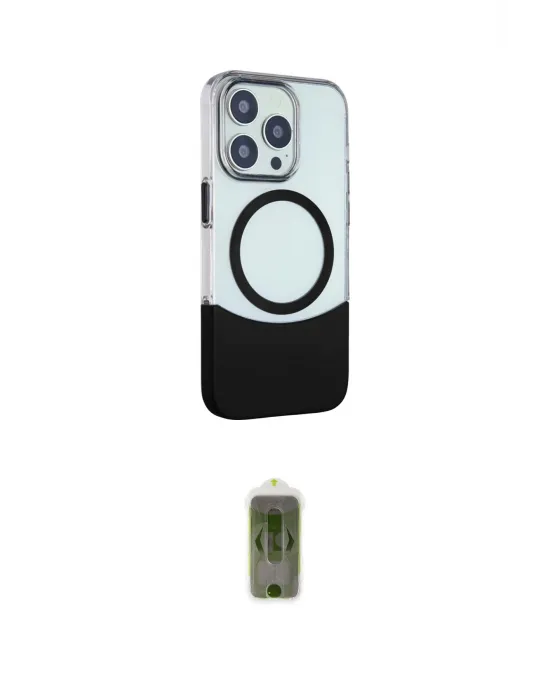 ieg™ iPhone 14 Pro Max Kılıf Çekirdek Asil Özel Seri - Siyah Joko Magic 5D Hayalet Cam