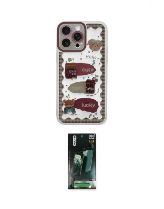 ieg™ iPhone 14 Pro Max Kılıf Çekirdek Asil - Şeffaf 360 Full Body Arka Koruyucu