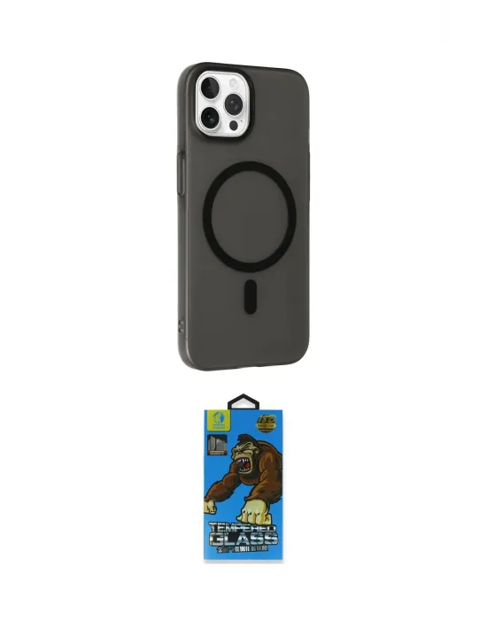 ieg™ iPhone 14 Pro Max Kılıf Çekirdek Modern Prime - Siyah 18D Cam Ekran Koruyucu