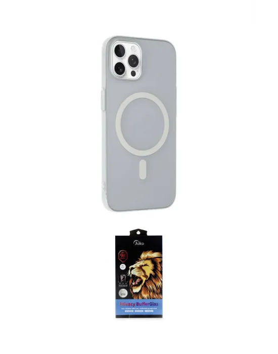 ieg™ iPhone 14 Pro Max Kılıf Çekirdek Modern Prime - Siyah Buffer Hayalet Cam Ekran Koruyucu
