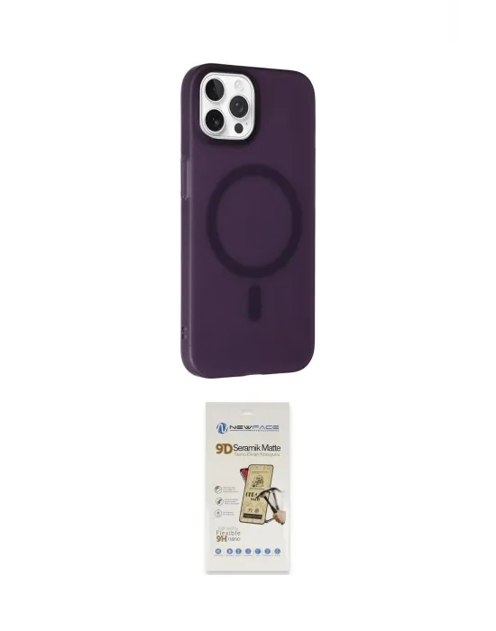 ieg™ iPhone 14 Pro Max Kılıf Çekirdek Modern Prime - Siyah Mat Seramik Nano Ekran Koruyucu