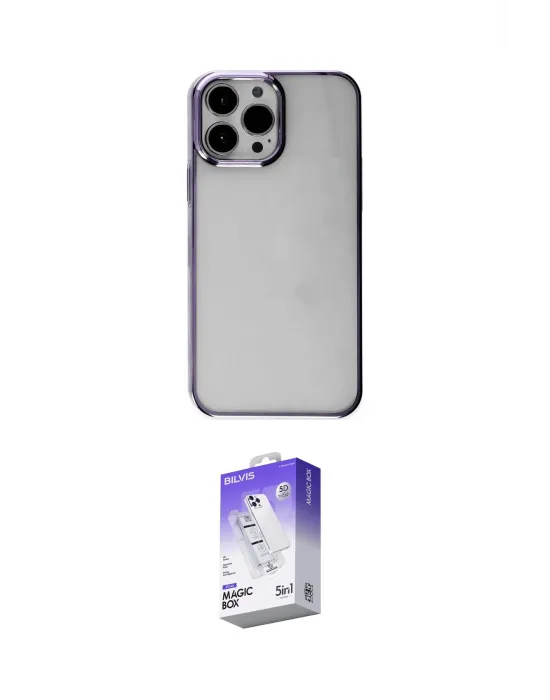 ieg™ iPhone 14 Pro Max Kılıf Doruk Doku Prime - Siyah Bilvis 5in1 3D Magic Cam Ekran Koruyucu