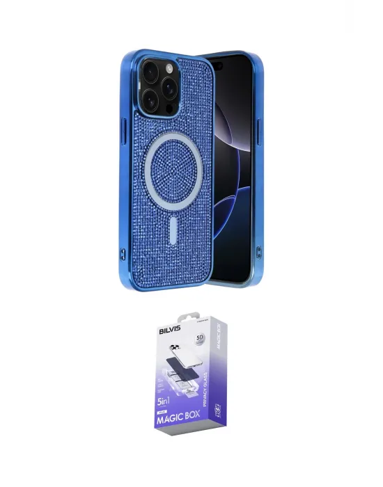 ieg™ iPhone 14 Pro Max Kılıf Eksen Çizgi - Siyah Bilvis 5in1 5D Magic Hayalet Cam Ekran Koruyucu