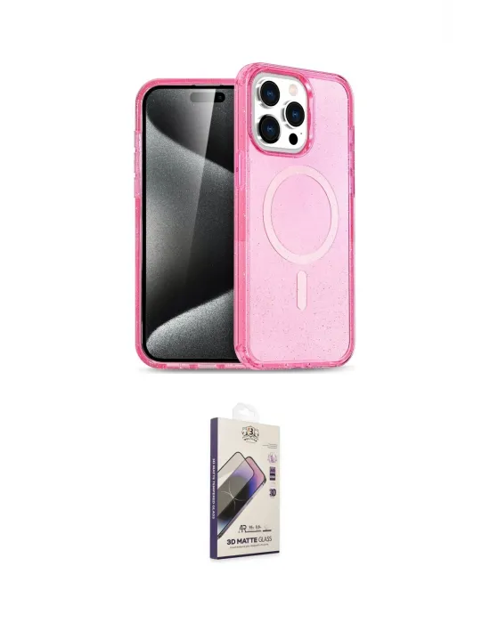 ieg™ iPhone 14 Pro Max Kılıf Eksen Doku Koleksiyonu - Siyah Bilvis 3D Mat Cam Ekran Koruyucu