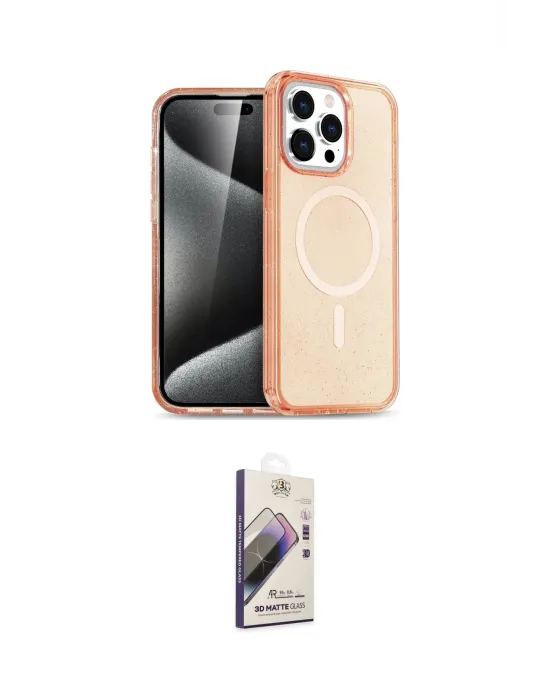 ieg™ iPhone 14 Pro Max Kılıf Eksen Doku Koleksiyonu - Siyah Bilvis 3D Mat Cam Ekran Koruyucu