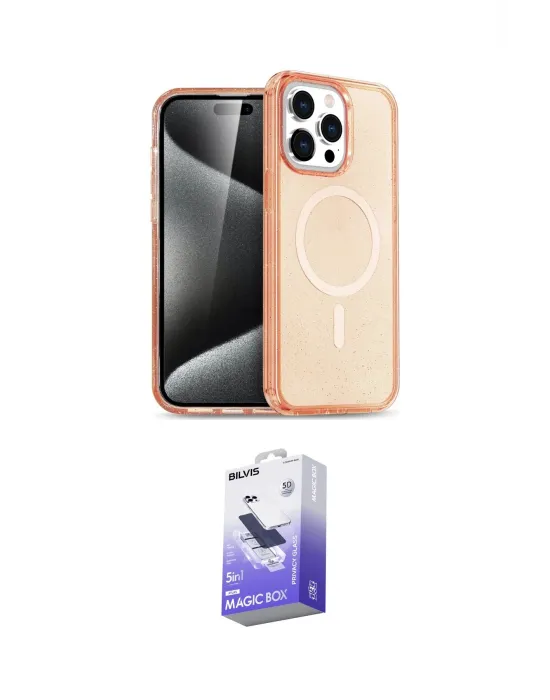 ieg™ iPhone 14 Pro Max Kılıf Eksen Doku Koleksiyonu - Siyah Bilvis 5in1 5D Magic Hayalet Cam Ekran Koruyucu