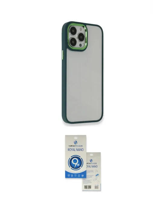 ieg™ iPhone 14 Pro Max Kılıf Eksen Doku Prime - Şeffaf Royal Nano Ekran Koruyucu