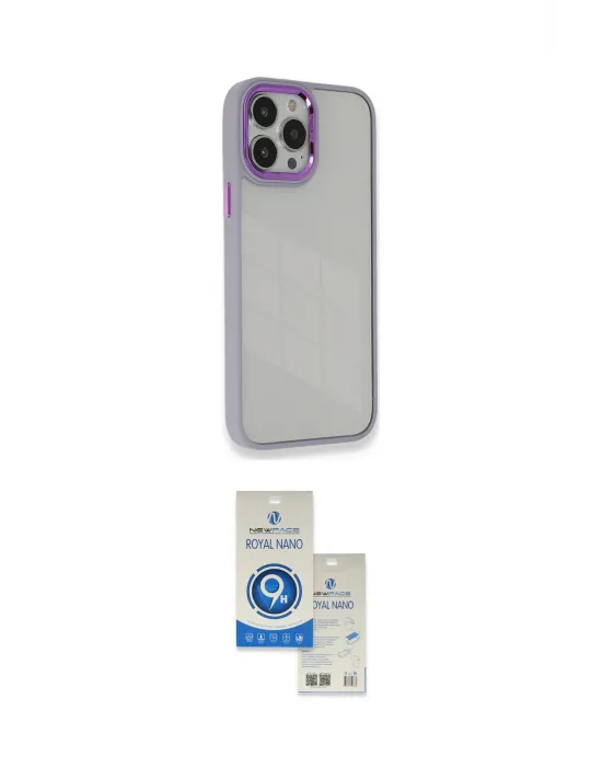 ieg™ iPhone 14 Pro Max Kılıf Eksen Doku Prime - Şeffaf Royal Nano Ekran Koruyucu