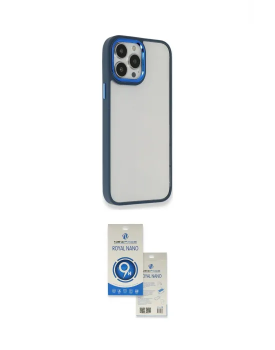 ieg™ iPhone 14 Pro Max Kılıf Eksen Doku Prime - Şeffaf Royal Nano Ekran Koruyucu