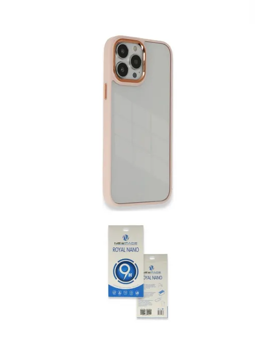 ieg™ iPhone 14 Pro Max Kılıf Eksen Doku Prime - Şeffaf Royal Nano Ekran Koruyucu