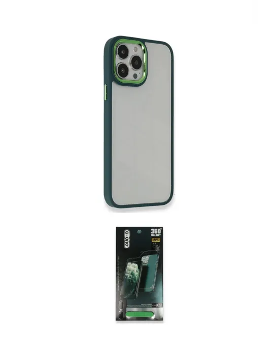 ieg™ iPhone 14 Pro Max Kılıf Eksen Doku Prime - Siyah 360 Mat Full Body Arka Koruyucu