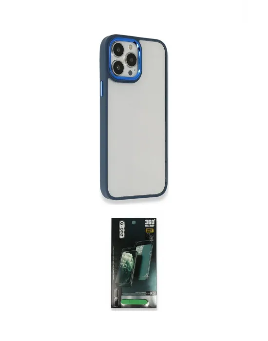 ieg™ iPhone 14 Pro Max Kılıf Eksen Doku Prime - Siyah 360 Mat Full Body Arka Koruyucu
