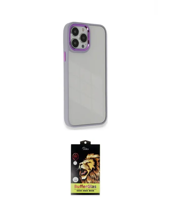 ieg™ iPhone 14 Pro Max Kılıf Eksen Doku Prime - Siyah Buffer Cam Ekran Koruyucu