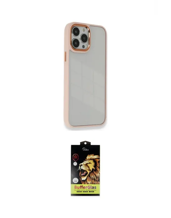 ieg™ iPhone 14 Pro Max Kılıf Eksen Doku Prime - Siyah Buffer Cam Ekran Koruyucu