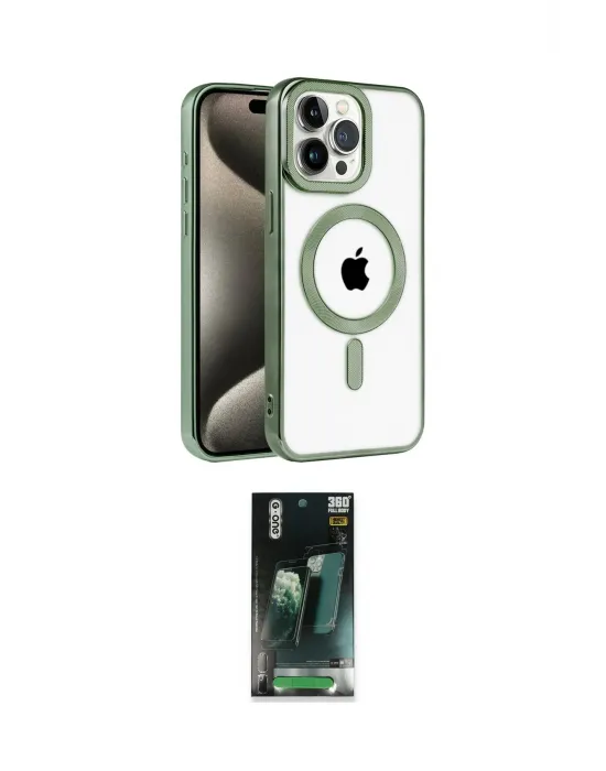 ieg™ iPhone 14 Pro Max Kılıf Eksen Form Koleksiyonu - Siyah 360 Mat Full Body Arka Koruyucu