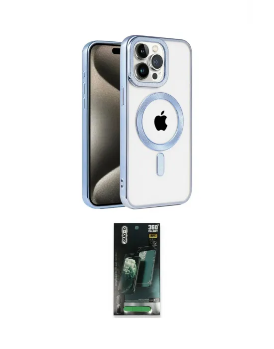 ieg™ iPhone 14 Pro Max Kılıf Eksen Form Koleksiyonu - Siyah 360 Mat Full Body Arka Koruyucu