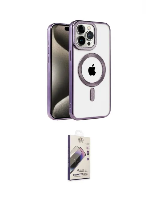 ieg™ iPhone 14 Pro Max Kılıf Eksen Form Koleksiyonu - Siyah Bilvis 3D Mat Cam Ekran Koruyucu