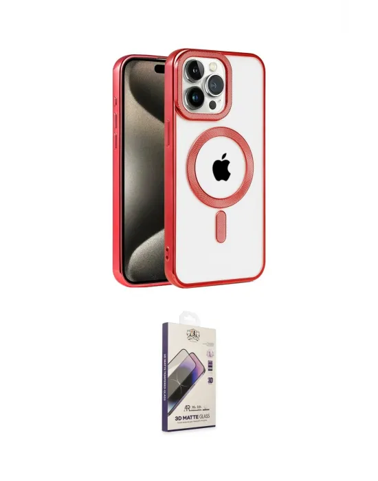 ieg™ iPhone 14 Pro Max Kılıf Eksen Form Koleksiyonu - Siyah Bilvis 3D Mat Cam Ekran Koruyucu