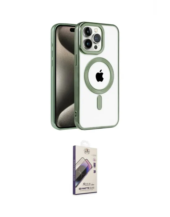 ieg™ iPhone 14 Pro Max Kılıf Eksen Form Koleksiyonu - Siyah Bilvis 3D Mat Cam Ekran Koruyucu