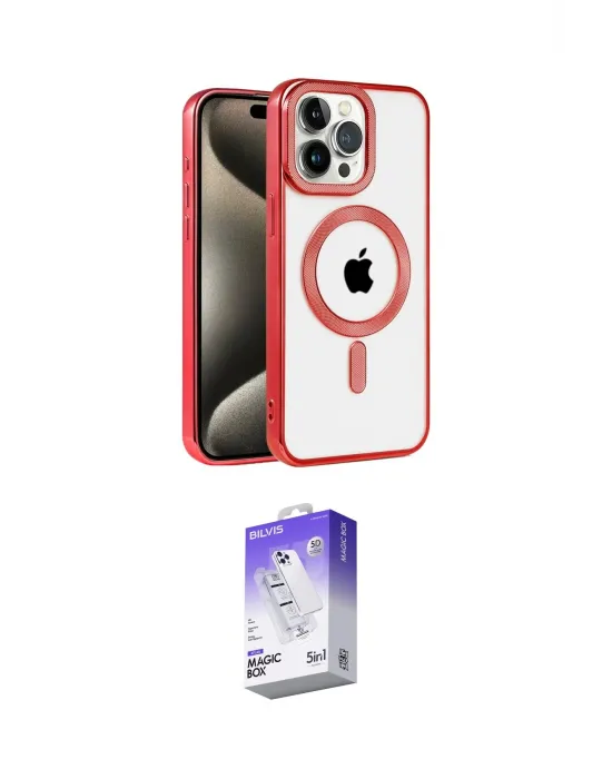 ieg™ iPhone 14 Pro Max Kılıf Eksen Form Koleksiyonu - Siyah Bilvis 5in1 3D Magic Cam Ekran Koruyucu