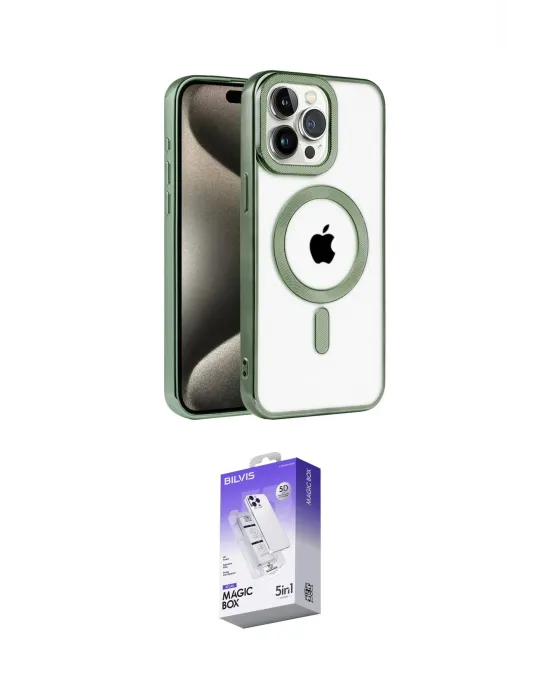 ieg™ iPhone 14 Pro Max Kılıf Eksen Form Koleksiyonu - Siyah Bilvis 5in1 3D Magic Cam Ekran Koruyucu