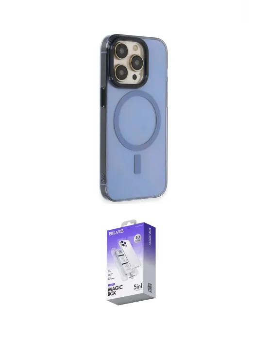 ieg™ iPhone 14 Pro Max Kılıf Eksen Işık Prime - Siyah Bilvis 5in1 3D Magic Cam Ekran Koruyucu
