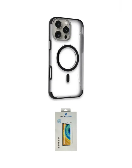 ieg™ iPhone 14 Pro Max Kılıf Eksen Klasik Koleksiyonu - Siyah Polymer Nano Ekran Koruyucu