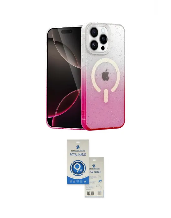 ieg™ iPhone 14 Pro Max Kılıf Eksen Minimal Özel Seri - Şeffaf Royal Nano Ekran Koruyucu